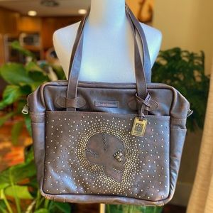 Authentic Frye Leather Studded Skull Shoulder Bag
